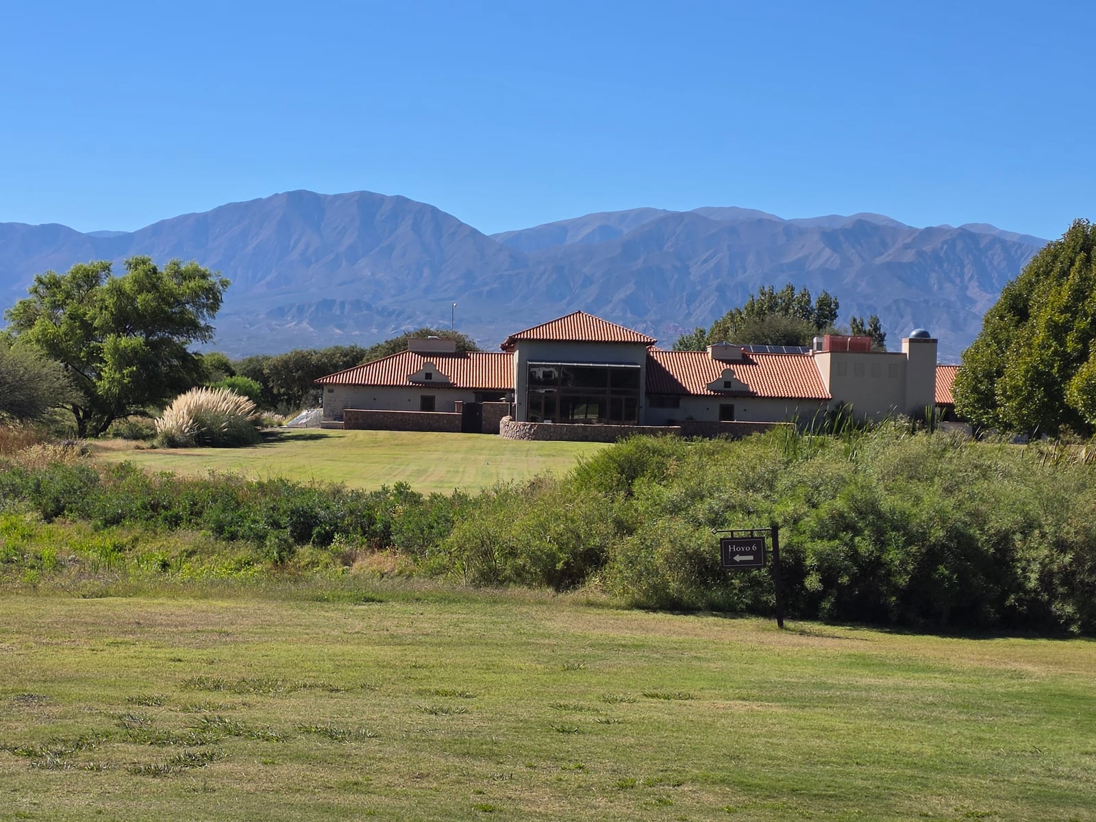 Clubhouse and gardens at La Estancia de Cafayate